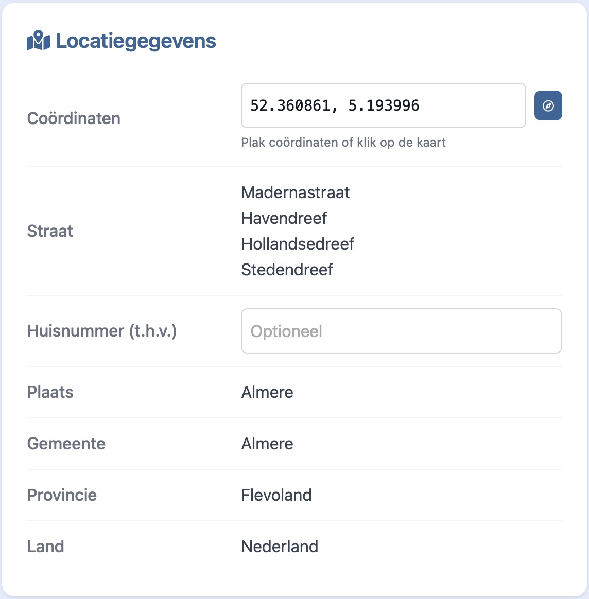 Locatiegegevens ophalen