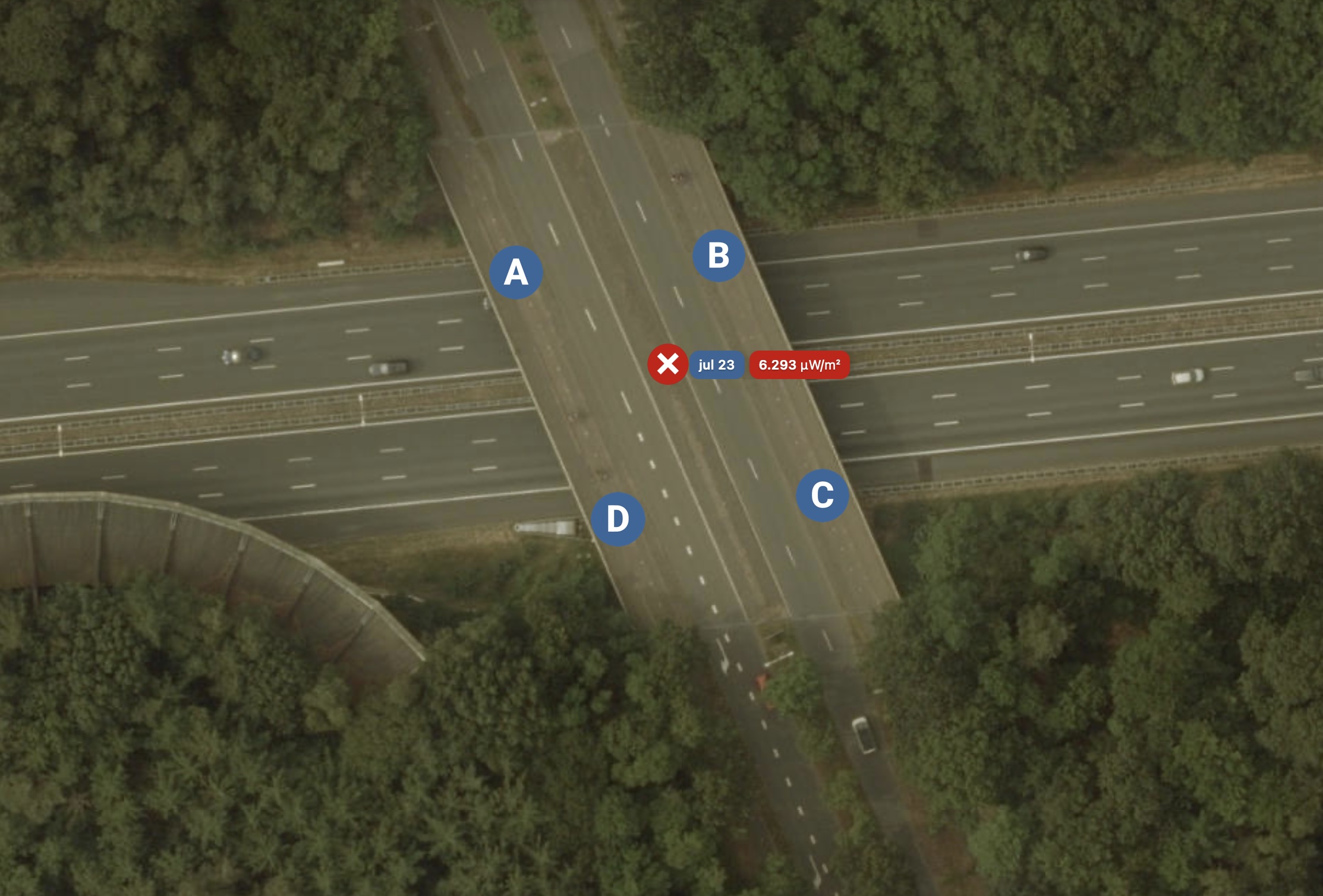 4-puntmeting op viaduct in Zeist