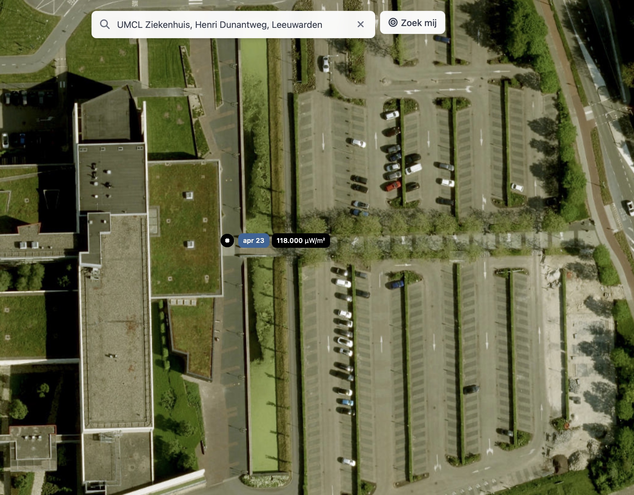 1-puntmeting voor ingang ziekenhuis in Leeuwarden